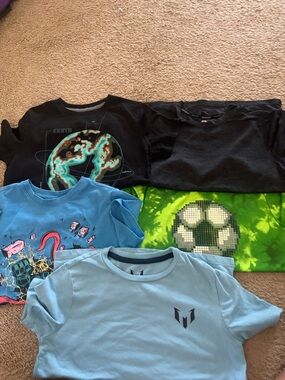 Light Blue Boys' Short Sleeve Tee with Minimal Logo